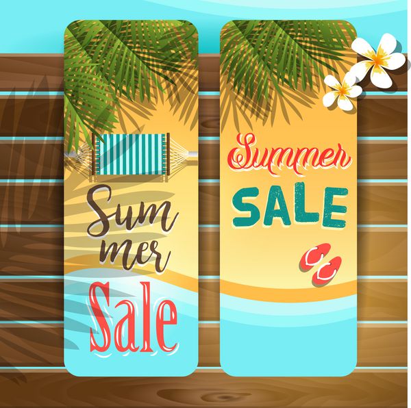 فروش تابستانی دو تگ واقع در اسکله چوبی برچسب ها را می توان برای طرح بندی تبلیغات و وب استفاده کرد عنصر طراحی وکتور