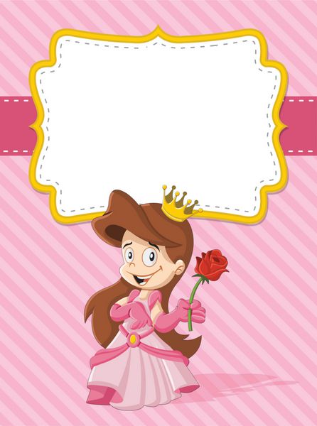 کارت با شاهزاده خانم کارتونی شاد