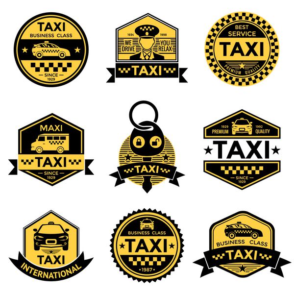 نشان های زرد مشکی تاکسی سرویس