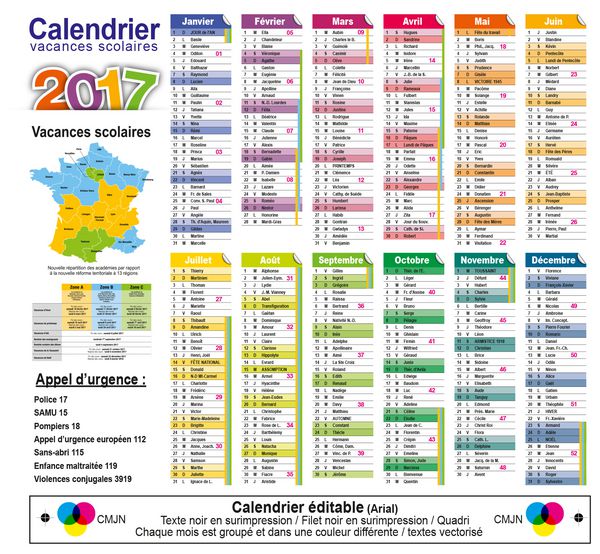 calendrier eجپditable 2017 - 03