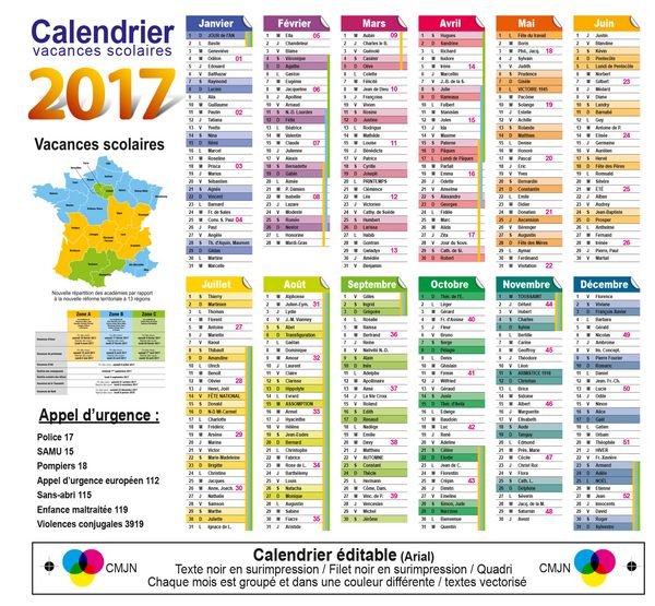 calendrier eجپditable 2017 - 08