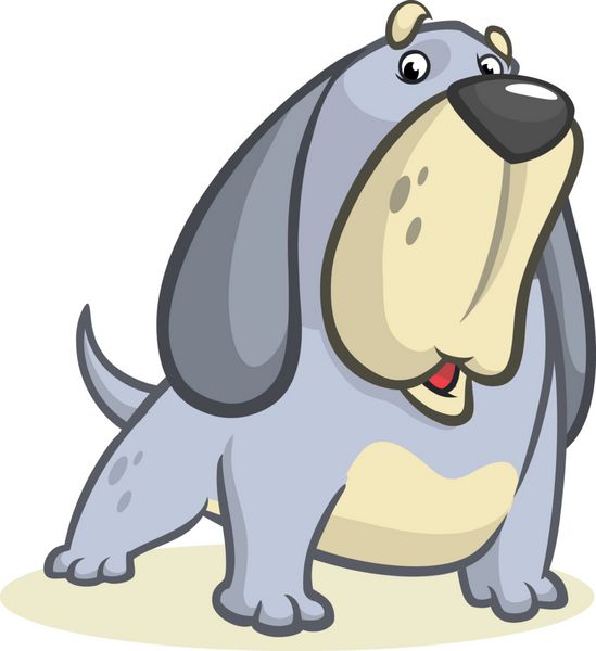 کارتون سگ تازی باست زیبا وکتور جدا شده در پس زمینه سفید