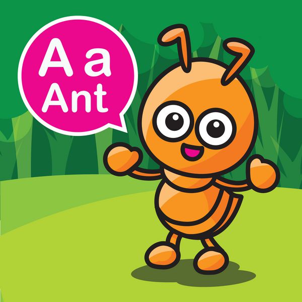 کارتون و الفبای رنگ مورچه برای یادگیری و همکاری کودکان