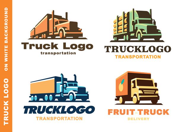 مجموعه لوگو با کامیون و تریلر