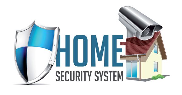 سیستم امنیتی خانه - آشکارساز حرکت سنسور شکست شیشه آشکارساز گاز دوربین مدار بسته آژیر هشدار مفهوم سیستم هشدار