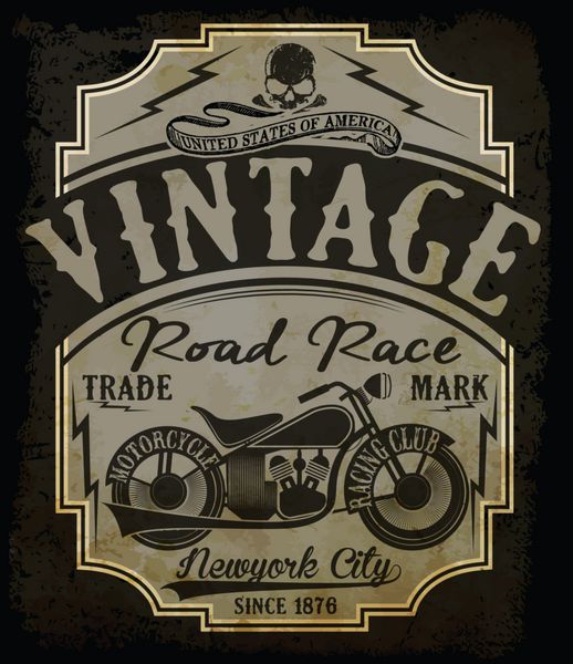 طرح تی شرت برچسب موتور سیکلت با تصویر برش سفارشی