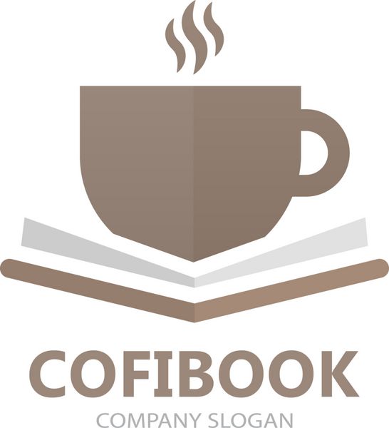 کتاب وکتور و مفهوم آرم یک فنجان قهوه