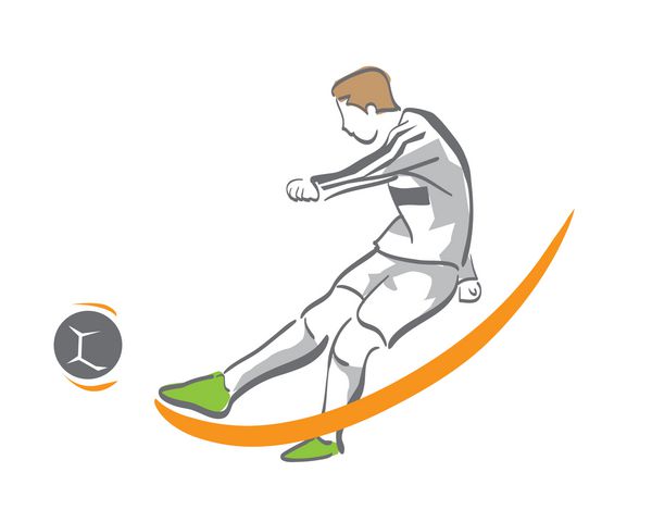 لوگوی فوتبالیست مدرن در اکشن - ضربه گل شانس طلایی