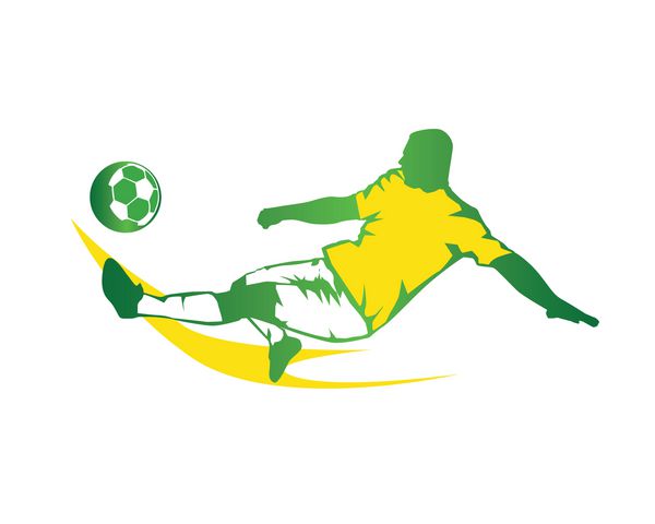 لوگوی فوتبالیست مدرن در اکشن - ضربه سریع سبز
