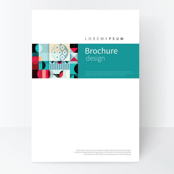 طراحی جلد مفهومی خلاقانه برای کتاب کاتالوگ گزارش بروشور پوستر اشکال هندسی انتزاعی آبی قرمز و سبز vector-stock