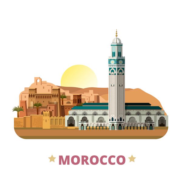 وکتور وب قالب طرح کشور مراکش