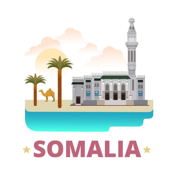 وکتور وب الگوی طراحی کشور سومالی به سبک کارتونی تخت