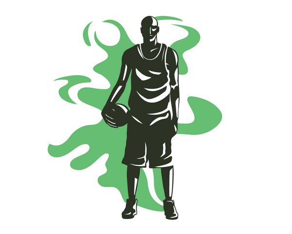 لوگوی بسکتبالیست حرفه ای مدرن در اکشن - رقیب قدرت فوق العاده سمی