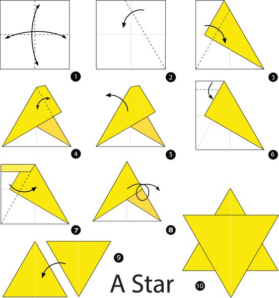 آموزش گام به گام ساخت اوریگامی ستاره