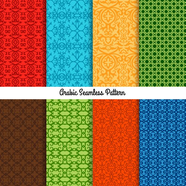 مجموعه الگوهای سنتی رنگی عربی وکتور