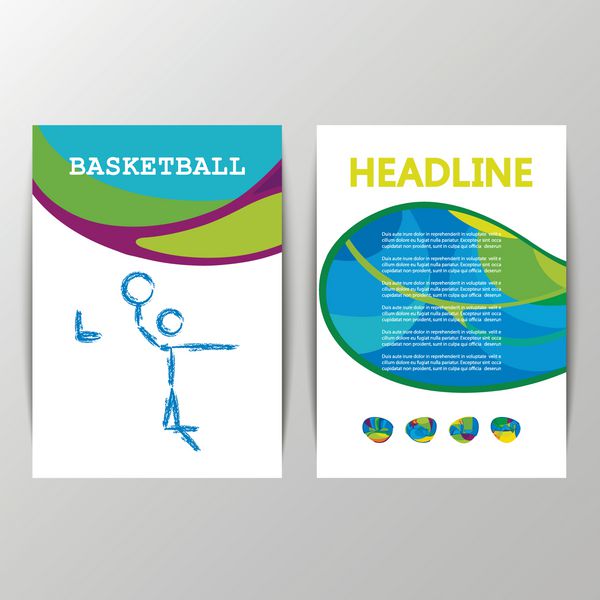 طراحی جلد بروشور بازی های تابستانی بسکتبال 2016