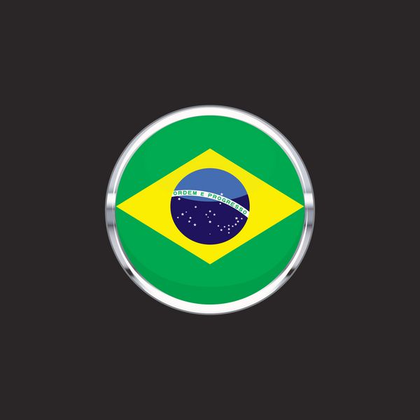 وکتور به سبک تخت پرچم فدرال جمهوری برزیل طراحی دقیق پرچم برزیل نماد با لوزی توپ فوتبال و ستاره روز استقلال تعطیلات قالب دکمه وب سایت