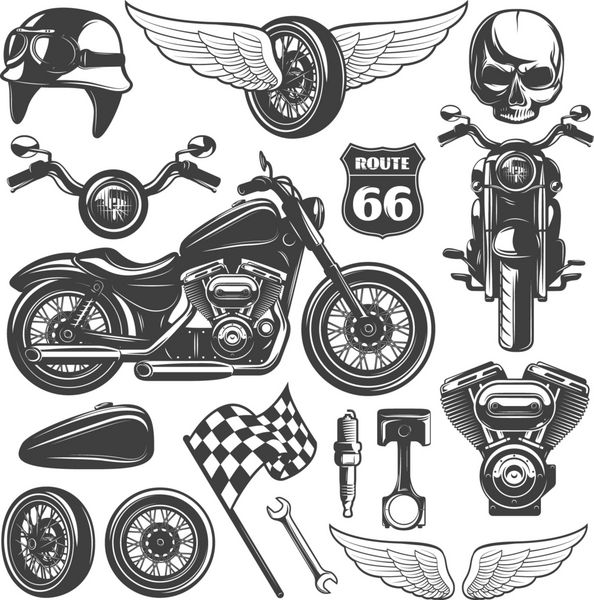مجموعه آیکون موتور سیکلت