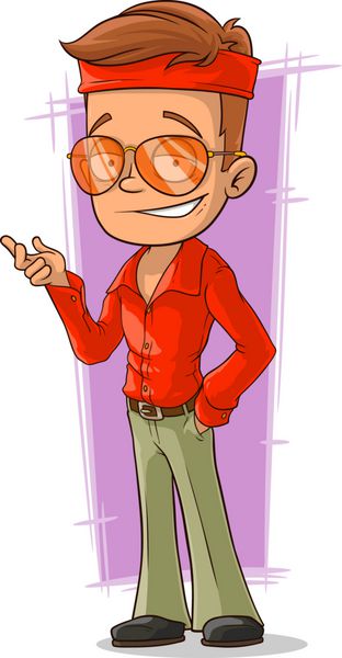 مرد خوش تیپ کارتونی با پیراهن قرمز