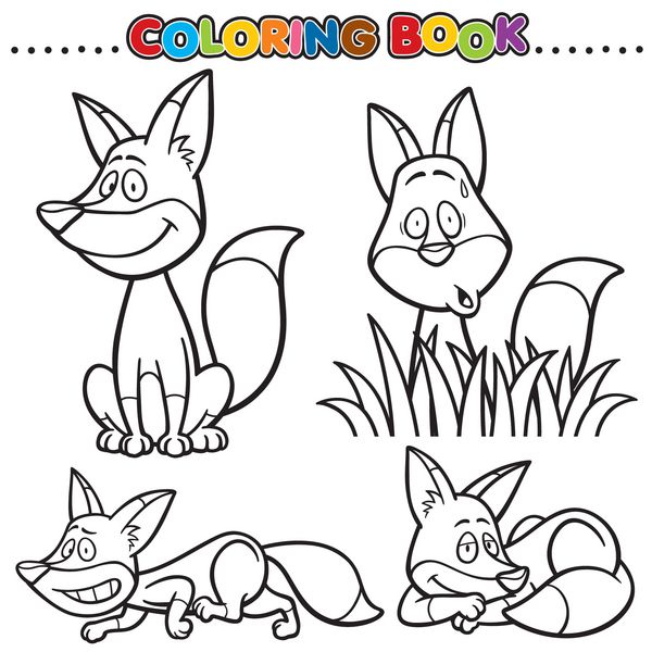 کتاب رنگ آمیزی کارتونی - روباه