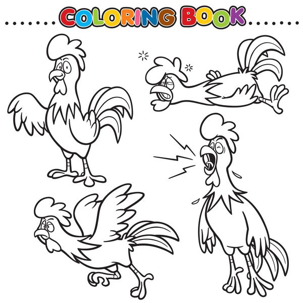 کتاب رنگ آمیزی کارتونی - مرغ
