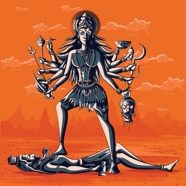 الهه هندی کالی با شیوا