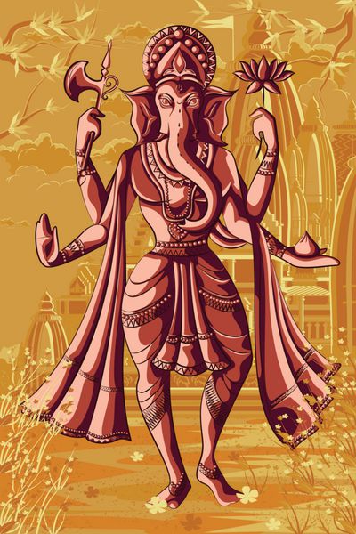 خدای هندی گانپاتی در حالت برکت