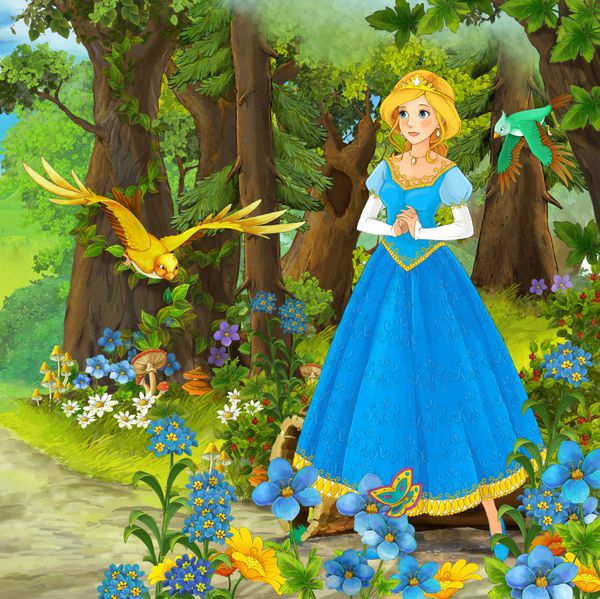 شاهزاده خانم ها - قلعه ها - شوالیه ها و پری ها - دختر زیبای مانگا - تصویر برای کودکان