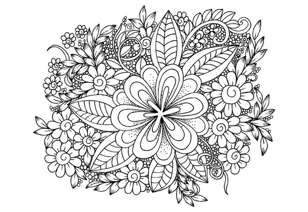 زنتاگل الگوی گل ابله های گلدار سفید و سیاه