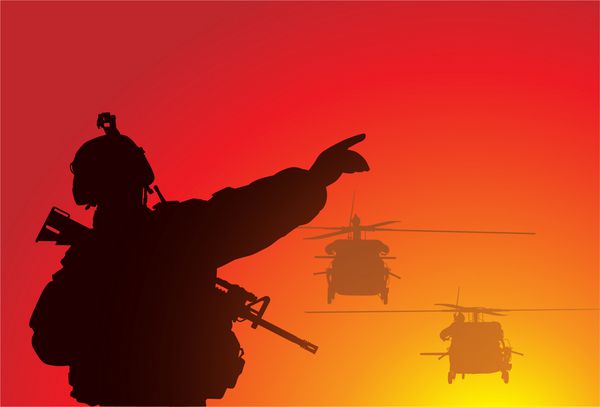 شبح یک سرباز با هلیکوپتر