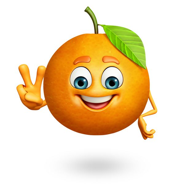 تصویر سه بعدی از شخصیت کارتونی نارنجی
