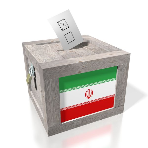 صندوق رأی سه بعدی چوبی - عالی برای موضوعاتی مانند انتخابات ریاست جمهوری مجلس در ایران