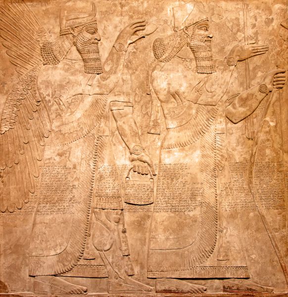حکاکی روی سنگ سومری باستان با خط میخی