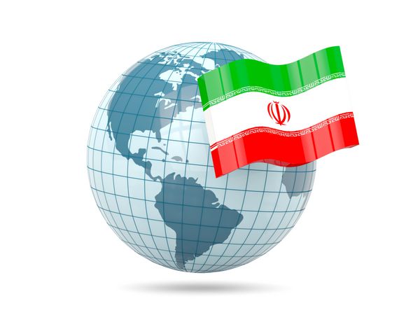 کره با پرچم ایران تصویر سه بعدی