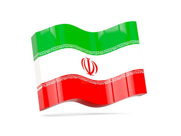 نماد موج با پرچم ایران تصویر سه بعدی