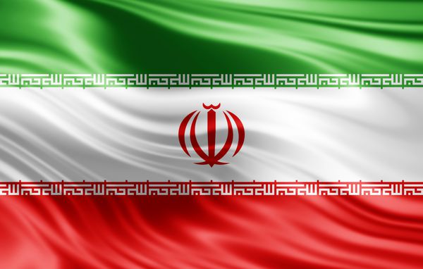پرچم ایران از ابریشم - تصویر سه بعدی
