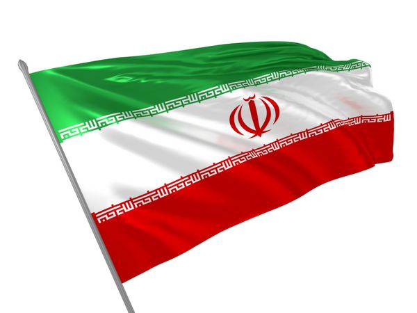 تصویر سه بعدی از اهتزاز پرچم ایران در باد