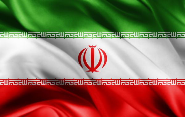 پرچم ابریشم ایران با کپی برای متن یا تصاویر شما-تصویر سه بعدی