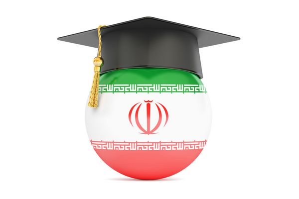 آموزش و مطالعه در مفهوم ایران رندر سه بعدی جدا شده در پس زمینه سفید