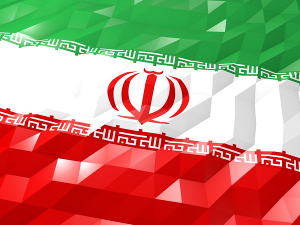 تصاویر کاغذ دیواری سه بعدی پرچم ایران نماد ملی سبک اوریگامی براق چند ضلعی کم