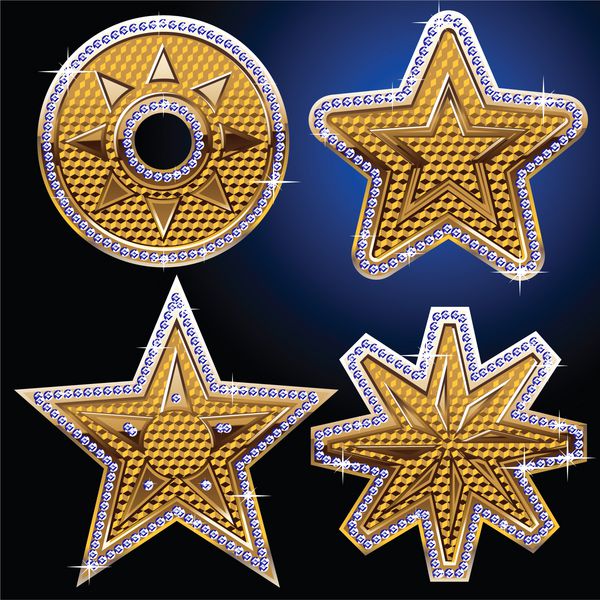 نمادهای الماس و طلا ستاره