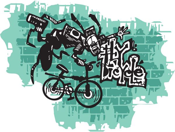 گرافیتی - دوچرخه پایانی نوجوان