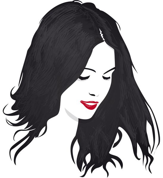 fille aux cheveux longs vector