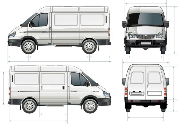 وکتور باربری وانت باربری در ابعاد