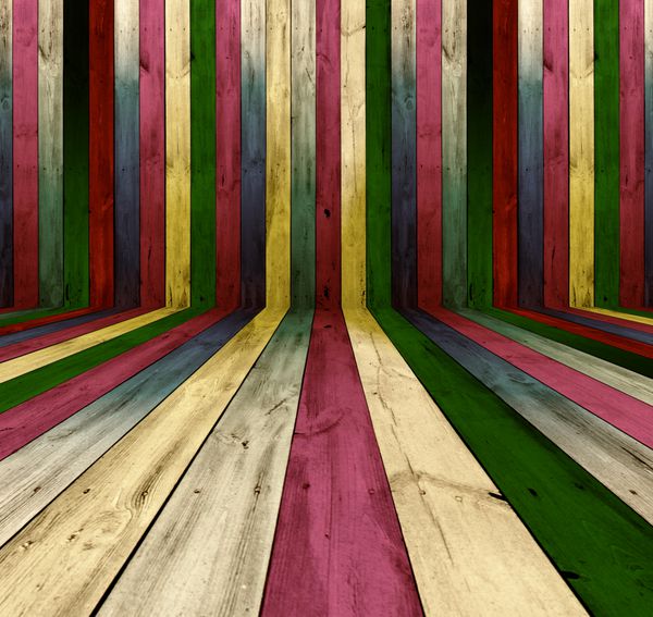 اتاق چوبی چند رنگ به عنوان پس زمینه