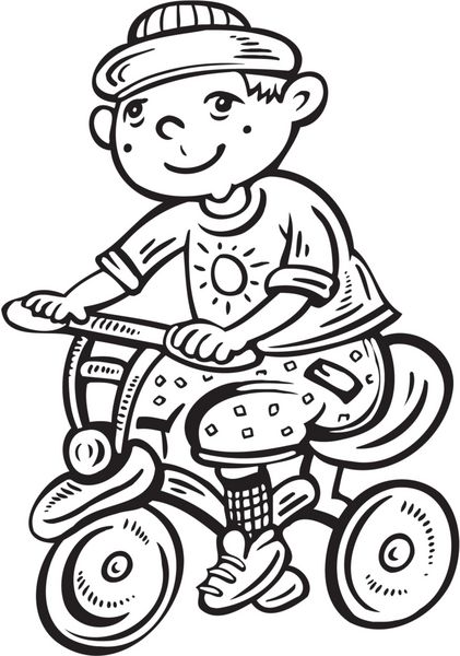 پسر بچه دوچرخه سوار