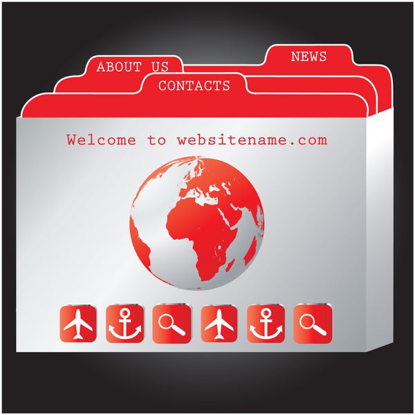 قالب قرمز طراحی سایت وکتور