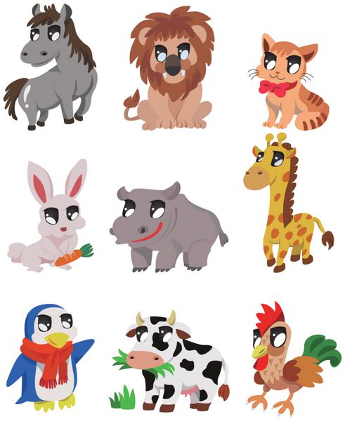نماد حیوانات کارتونی