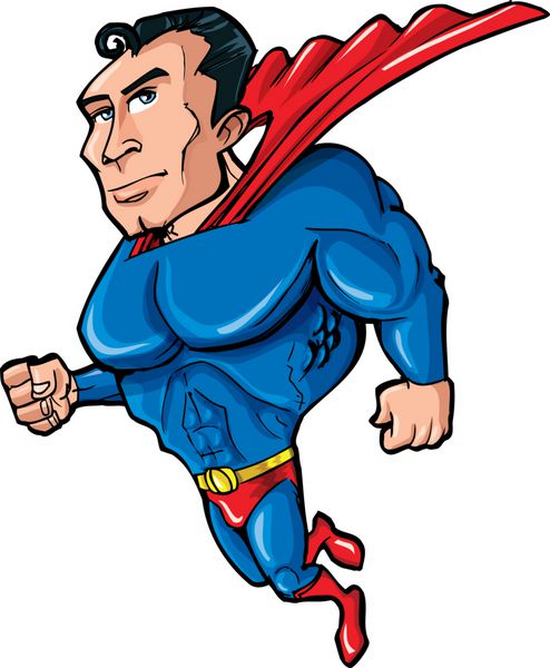 سوپرمن کارتونی با سینه بزرگ