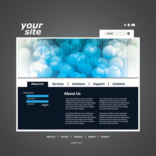 وکتور قالب طراحی وب سایت کسب و کار انتزاعی